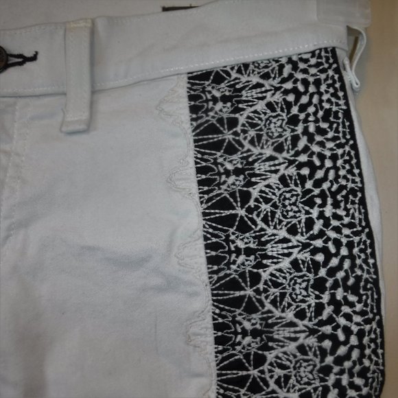 Rag & Bone Split Skinny Off White Black Lace Embroidered Jeans sz 25 W1534O026 - Picture 5 of 14